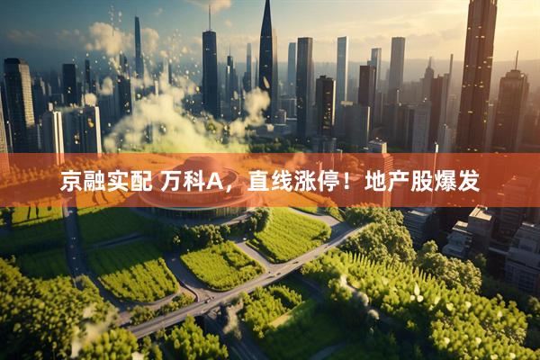 京融实配 万科A，直线涨停！地产股爆发